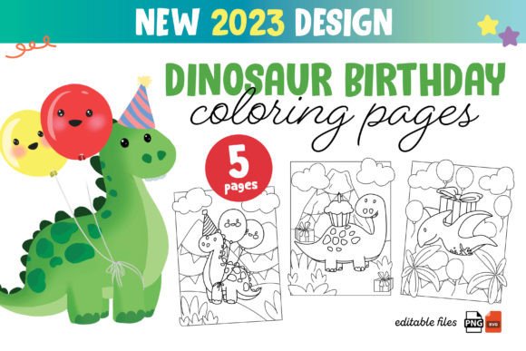Download Dinosaur Birthday Coloring Pages - Premium Resources
