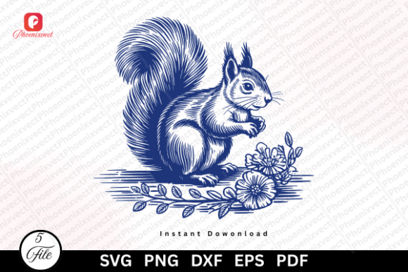 Download Hand Drawn Woodland Floral Squirrel SVG - Squirrel svg Collection