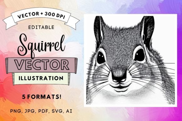 Download Vector Portrait of a Cute Squirrel SVG - Squirrel svg Collection
