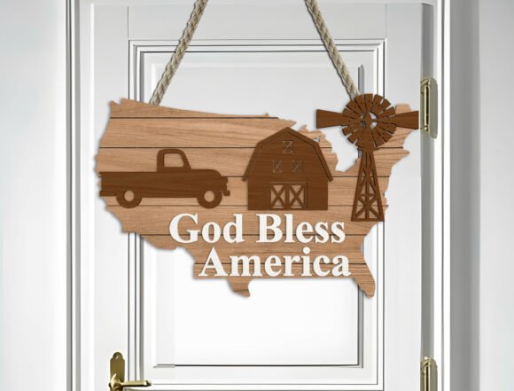 Download Farmhouse USA Map Glowforge XTool Svg - Glowforge Collection