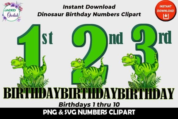 Download Dinosaur Birthday Numbers - Premium Resources