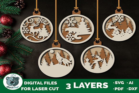 Download Christmas Ornaments - Glowforge Cut File - Glowforge Collection