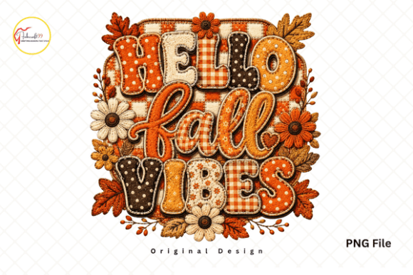 Download Patchwork Autumn Hello Fall Vibes PNG - Hello fall Collection